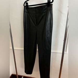 Ann Taylor Black Leather Ankle Pants Size 0